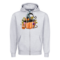 Heather Grey Kids Pumpkin with Halloween Zipper Hoodie - texasbilliewilder