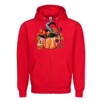 Red Kids Pumpkin with Halloween Zipper Hoodie - texasbilliewilder