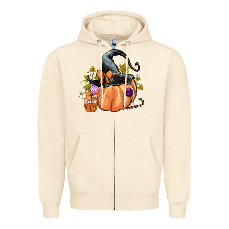 Kids Pumpkin With Halloween Zipper Hoodie by texasbilliewilder | Teevron