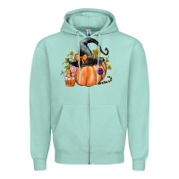 Seafoam Kids Pumpkin with Halloween Zipper Hoodie - texasbilliewilder