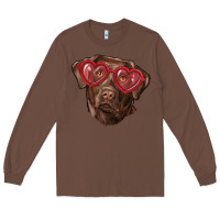 Chestnut labrador retriever with love glass Long Sleeve Tee - RanaPortraitStore