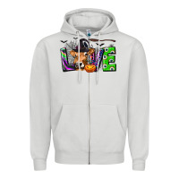 Love Halloween Cow Zipper Hoodie | Teevron