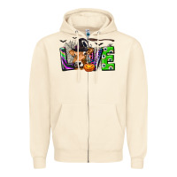 Sandshell Love Halloween Cow Zipper Hoodie - texasbilliewilder