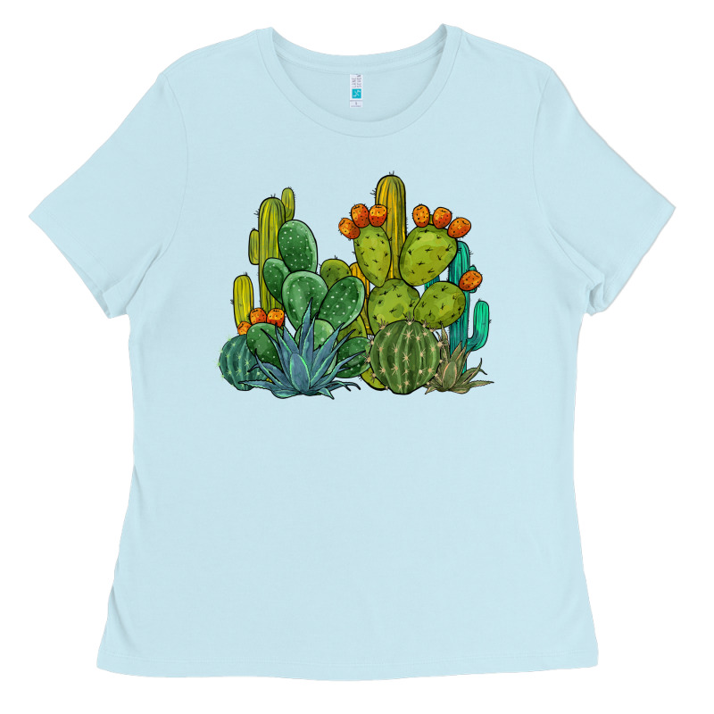 Watercolor Cactus Ladies Tee by BarkalooDesign | Teevron