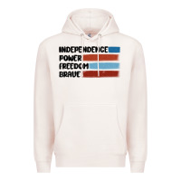 Pale Pink indepence power freedom brave Premium Hoodie - MaliasSmallBusiness