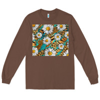 Chestnut Leopard And Tiger Daisy Long Sleeve Tee - RanaPortraitStore