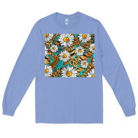 Colony Blue Leopard And Tiger Daisy Long Sleeve Tee - RanaPortraitStore