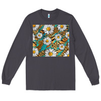 Smoke Leopard And Tiger Daisy Long Sleeve Tee - RanaPortraitStore
