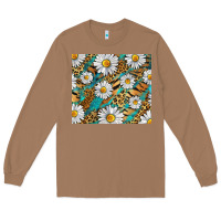 Toasted Coconut Leopard And Tiger Daisy Long Sleeve Tee - RanaPortraitStore
