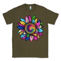Army Green tie dye sunflower Classic Tee - texasbilliewilder