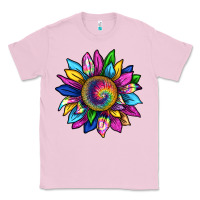 Bubblegum Pink tie dye sunflower Classic Tee - texasbilliewilder