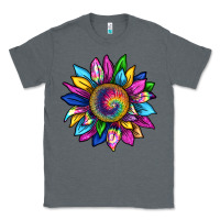 Charcoal Heather tie dye sunflower Classic Tee - texasbilliewilder