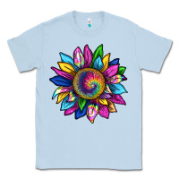 Dusty Blue tie dye sunflower Classic Tee - texasbilliewilder