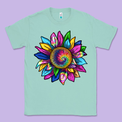 Tie Dye Sunflower Classic Tee Designed By Texasbilliewilder