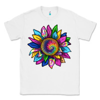 White tie dye sunflower Classic Tee - texasbilliewilder
