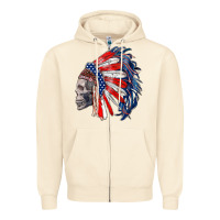Sandshell american indian headdress with skull Zipper Hoodie - RanaPortraitStore