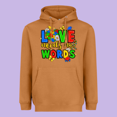 Love Needs No Words Heavyweight Hoodie Designed By Jahusdesignshop