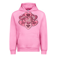 Fuchsia Pink valentines conversation hearts Urban Hoodie - MaliasSmallBusiness