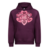 Mauve Wine valentines conversation hearts Urban Hoodie - MaliasSmallBusiness