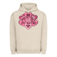 Pigment French Oak valentines conversation hearts Urban Hoodie - MaliasSmallBusiness