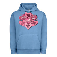 Pigment Pebble Blue valentines conversation hearts Urban Hoodie - MaliasSmallBusiness