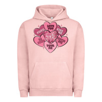 Pigment Salmon valentines conversation hearts Urban Hoodie - MaliasSmallBusiness