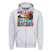 Just A Girl Who Loves Racing Zipper Hoodie | Teevron