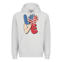 Dove Grey love 4th of july Premium Hoodie - MaliasSmallBusiness