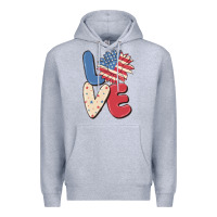 Heather Grey love 4th of july Premium Hoodie - MaliasSmallBusiness
