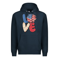 Navy love 4th of july Premium Hoodie - MaliasSmallBusiness