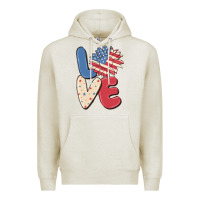 Oatmeal Heather love 4th of july Premium Hoodie - MaliasSmallBusiness