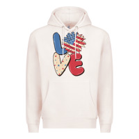 Pale Pink love 4th of july Premium Hoodie - MaliasSmallBusiness