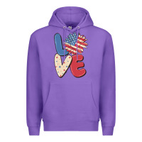 Purple love 4th of july Premium Hoodie - MaliasSmallBusiness