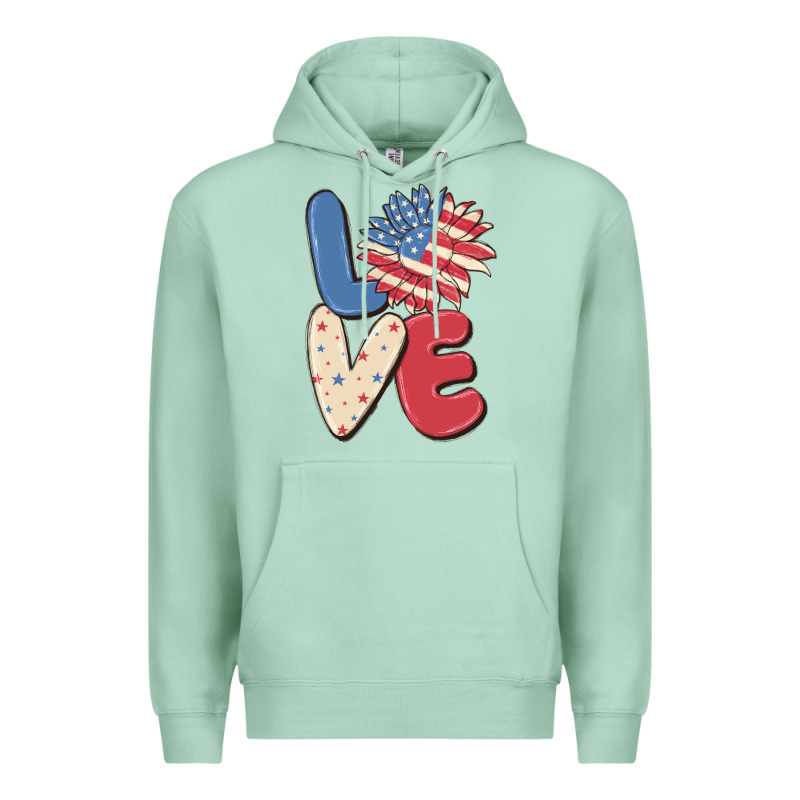 Love 4th Of July Premium Hoodie by MaliasSmallBusiness | Teevron