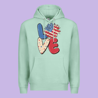 Love 4th Of July Premium Hoodie Designed By Maliassmallbusiness