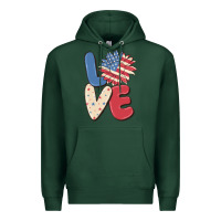 Sports Green love 4th of july Premium Hoodie - MaliasSmallBusiness