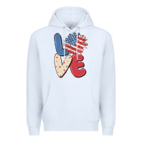 White love 4th of july Premium Hoodie - MaliasSmallBusiness