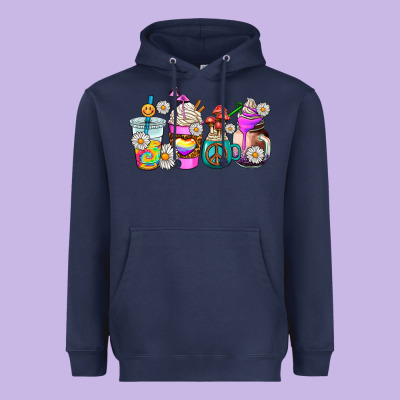 Hippie Coffee Cups Heavyweight Hoodie Designed By Adodesignshop