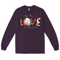 Plum for the love of the game baseball Long Sleeve Tee - Zillion Design Studio