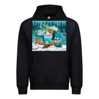 Black winter coffee cups with gnome Urban Hoodie - NancyCooperArtShop