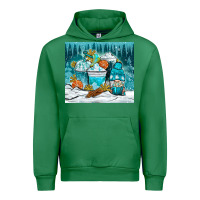 Emerald winter coffee cups with gnome Urban Hoodie - NancyCooperArtShop