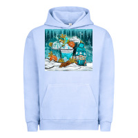 Pigment Grape Ice winter coffee cups with gnome Urban Hoodie - NancyCooperArtShop