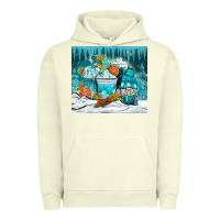 Pigment Pistachio winter coffee cups with gnome Urban Hoodie - NancyCooperArtShop