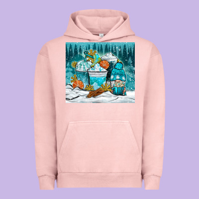 Winter Coffee Cups With Gnome Urban Hoodie Designed By Nancycooperartshop
