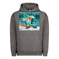 Pigment Tornado winter coffee cups with gnome Urban Hoodie - NancyCooperArtShop