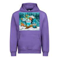 Tulip winter coffee cups with gnome Urban Hoodie - NancyCooperArtShop