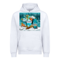 White winter coffee cups with gnome Urban Hoodie - NancyCooperArtShop