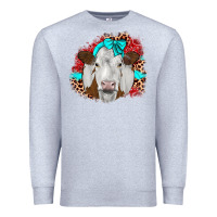 Heather Grey ribbon simmental leopard Premium Sweatshirt - JahusDesignShop
