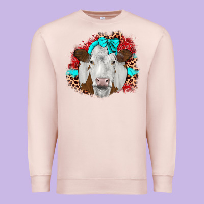 Ribbon Simmental Leopard Premium Sweatshirt Designed By Jahusdesignshop