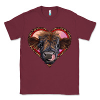 Burgundy leopard heart highland calf Classic Tee - RanaPortraitStore